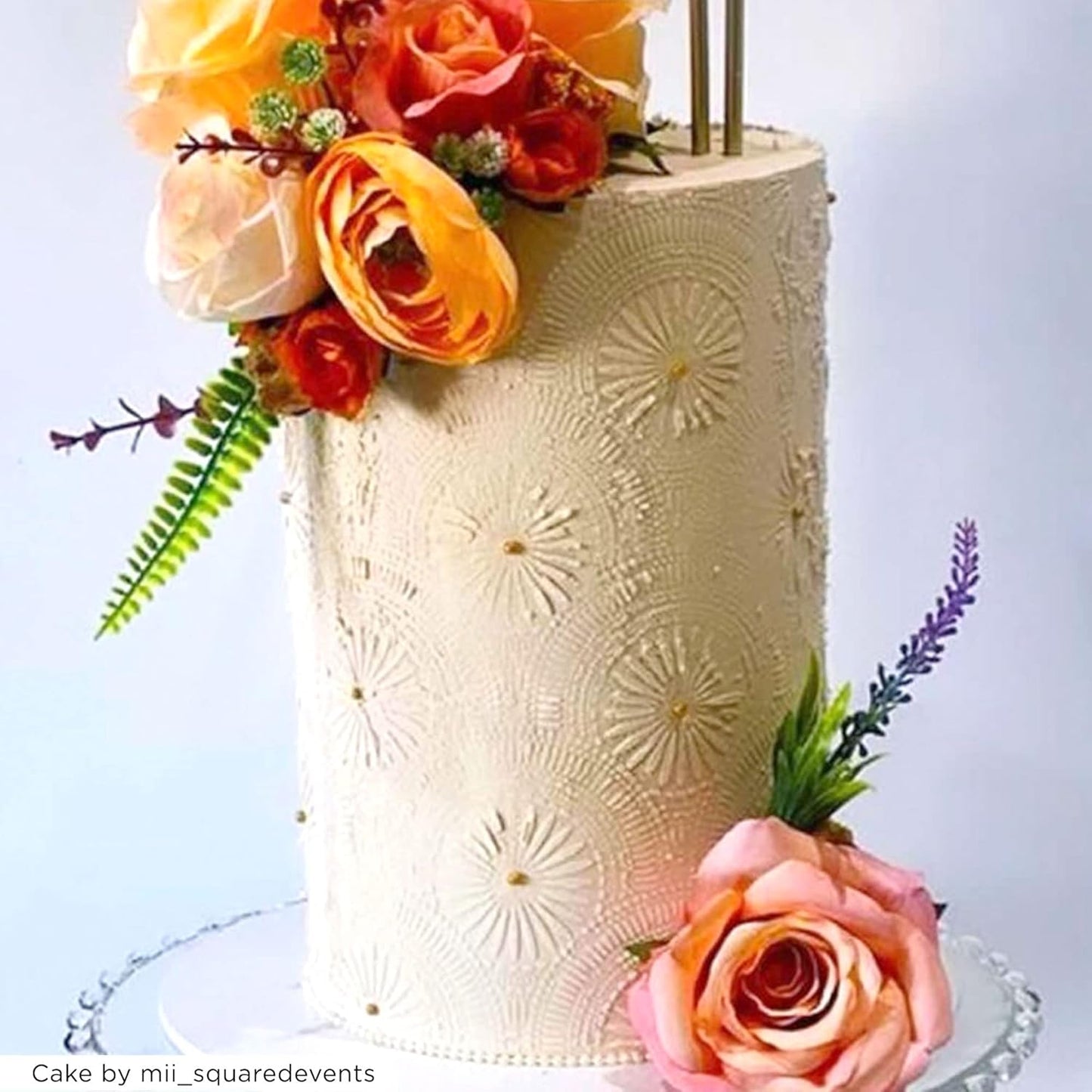 Cake Decorating Stencil for Tall Buttercream Cake, Royal Icing, Ganache, Paint, Airbrush (RAYES)