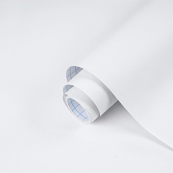 Dimoon 17.7''x78.7'' Peel and Stick Wallpaper White Contact Paper by DIYYOURMOON