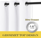 NICETOWN White Room Darkening Curtain 63 inches Long - Image 2