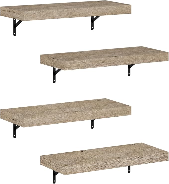 Furinno Tanna Floating Shelves for Wall Set of 4, 22-Inch Wall Shelf, Triple - Image 5
