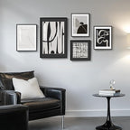 Framed Black and White Abstract Wall Art - Image 5