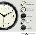 Infinity Instruments Retro Round Metal Wall Clock, Meadow Mist - Image 4