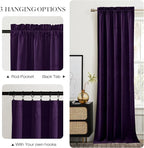 NICETOWN Purple Velvet Blackout Curtains 96 inches Long, Solid Heavy Matt Rod - Image 5
