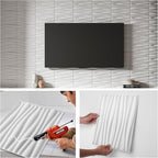 Art3d 24-Pack 3D Wall Panels for Interior Wall Décor, PVC Wavy Textured Accent - Image 4