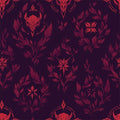 FLFK Gothic Peel and Stick Wallpaper Dark Red Wallpaper 16" x 384" Vinyl by FLFK