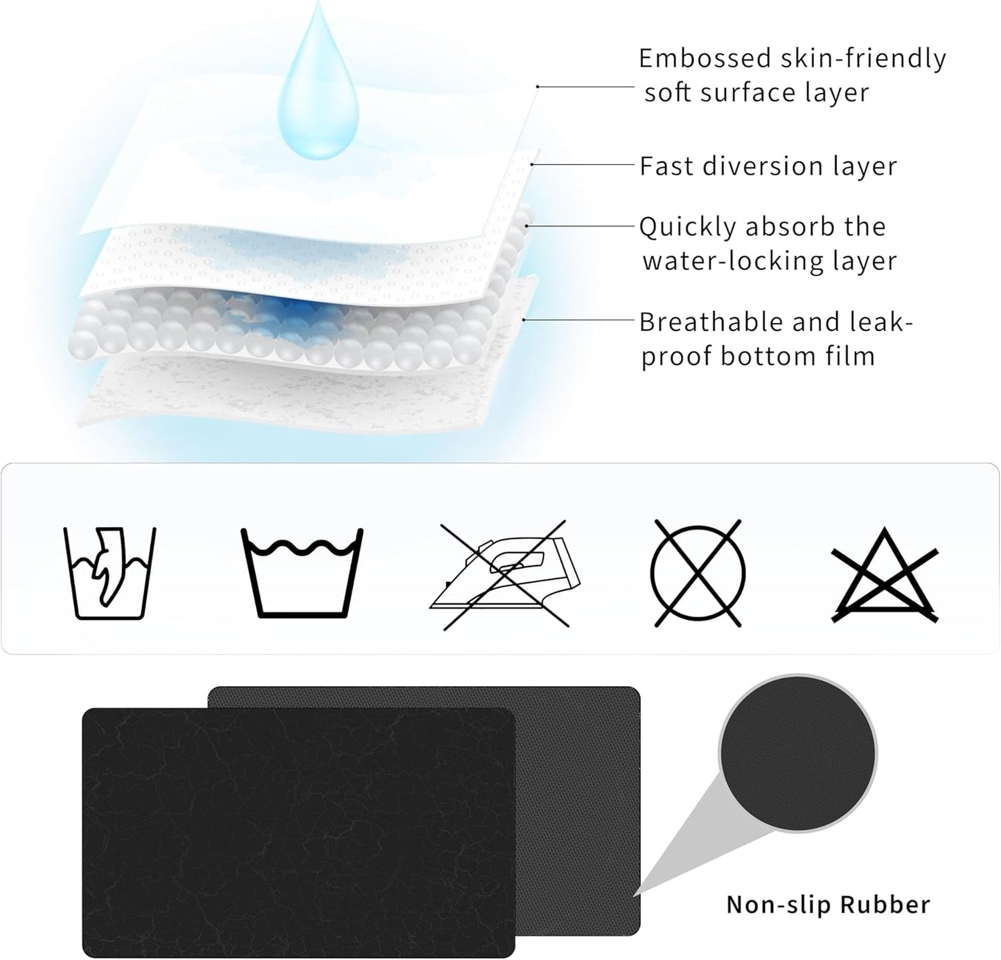 Coffee Maker Mat for Countertops, Coffee Bar Accessories Fit Under Coffee Machine Mat 19"x12"Rubber Backed Coffee Pots - Table Mat Under Appliance, Kitchen Counter Coffee Dish Drying Mat, Marble Black