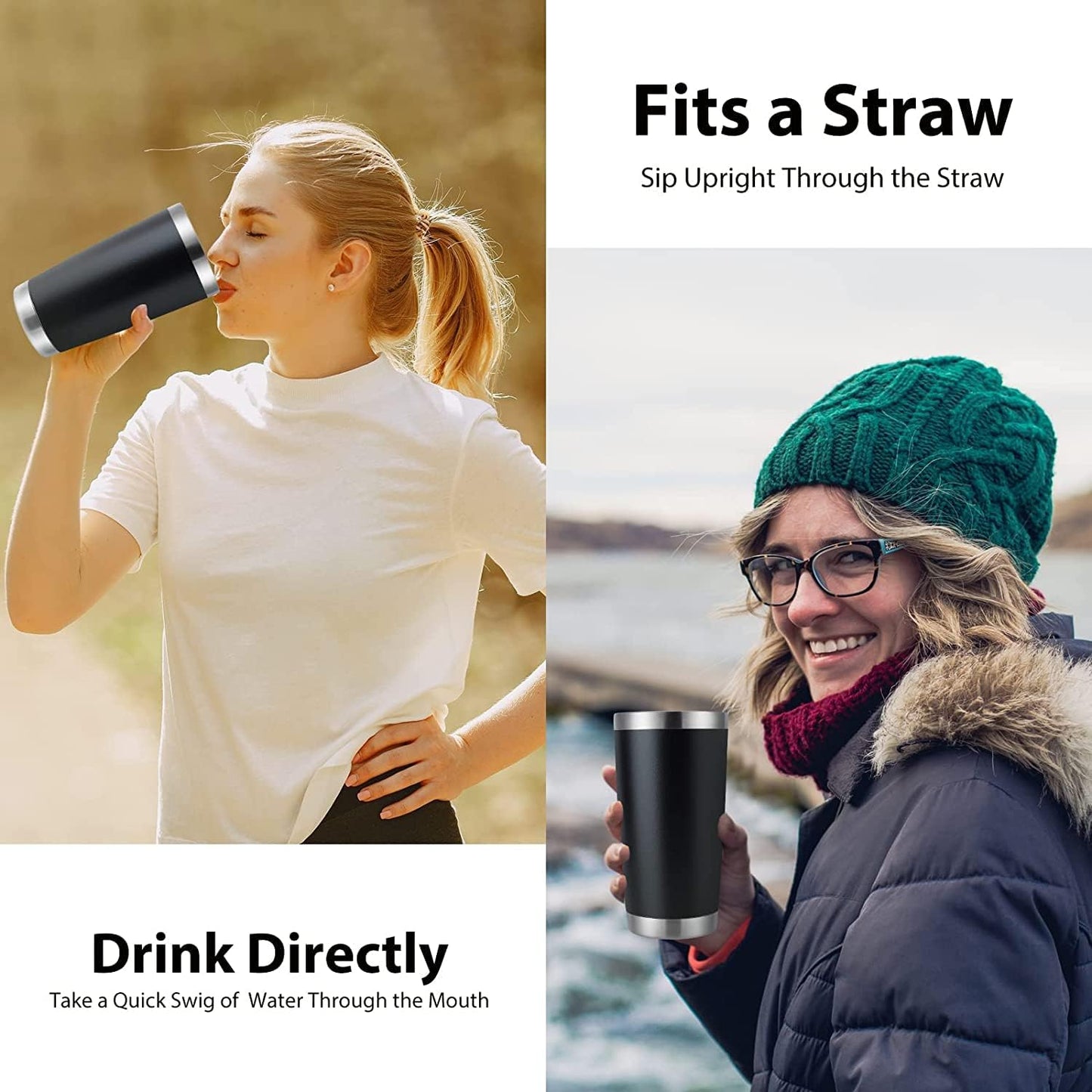 DOMICARE 20oz Stainless Steel Tumbler Bulk with Lid, Double Wall Vacuum Insulated Travel Mug, Powder Coated Coffee Cup (Mix, 12)