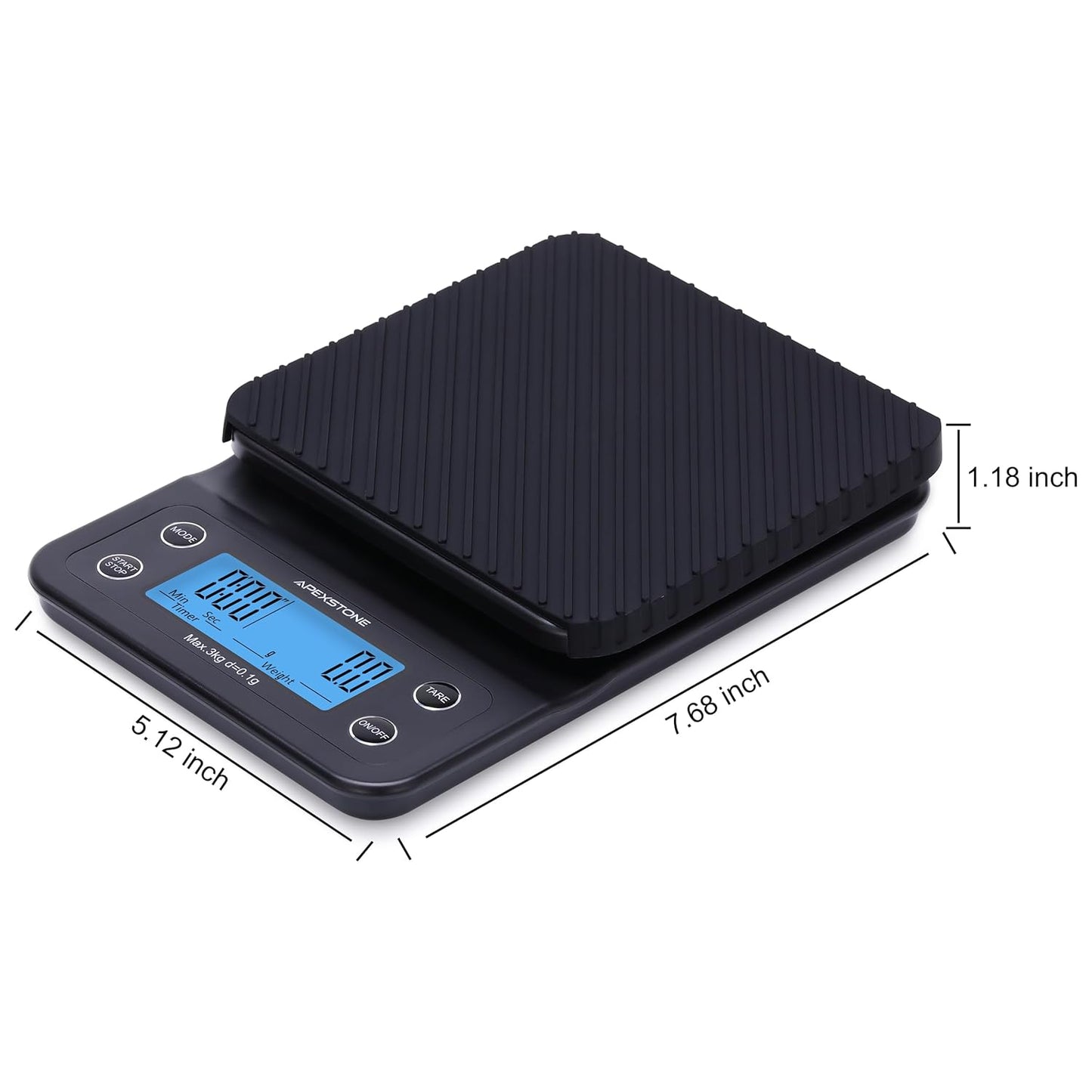 Coffee Scale with Timer Small, Apexstone Espresso Scale with Timer Small, Espresso Coffee Scale with Timer for Pour Over Coffee (Batteries Included)