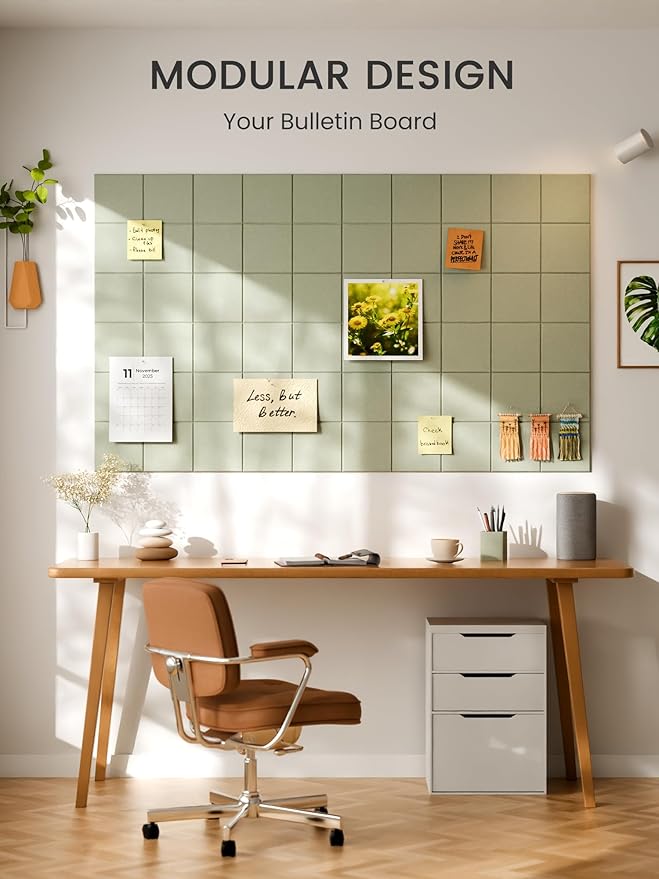 Bumusty Large Felt Bulletin Board, 30 Push Pins, 70 Adhesive Tabs - Image 6