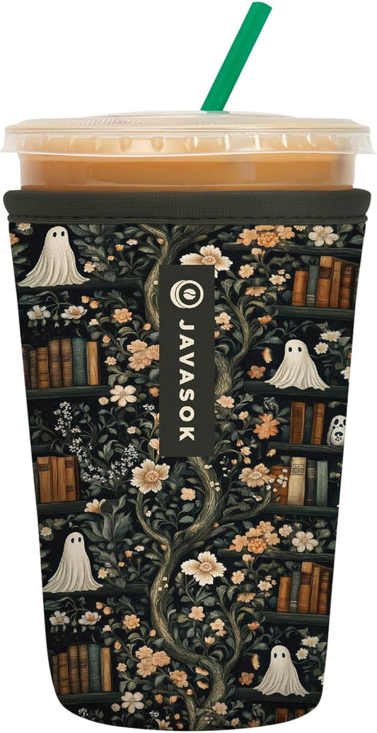 Sok It JavaSok Iced Coffee & Cold Soda Insulated Neoprene Cup Sleeve (Ghost Stories, Medium: 22-28oz)