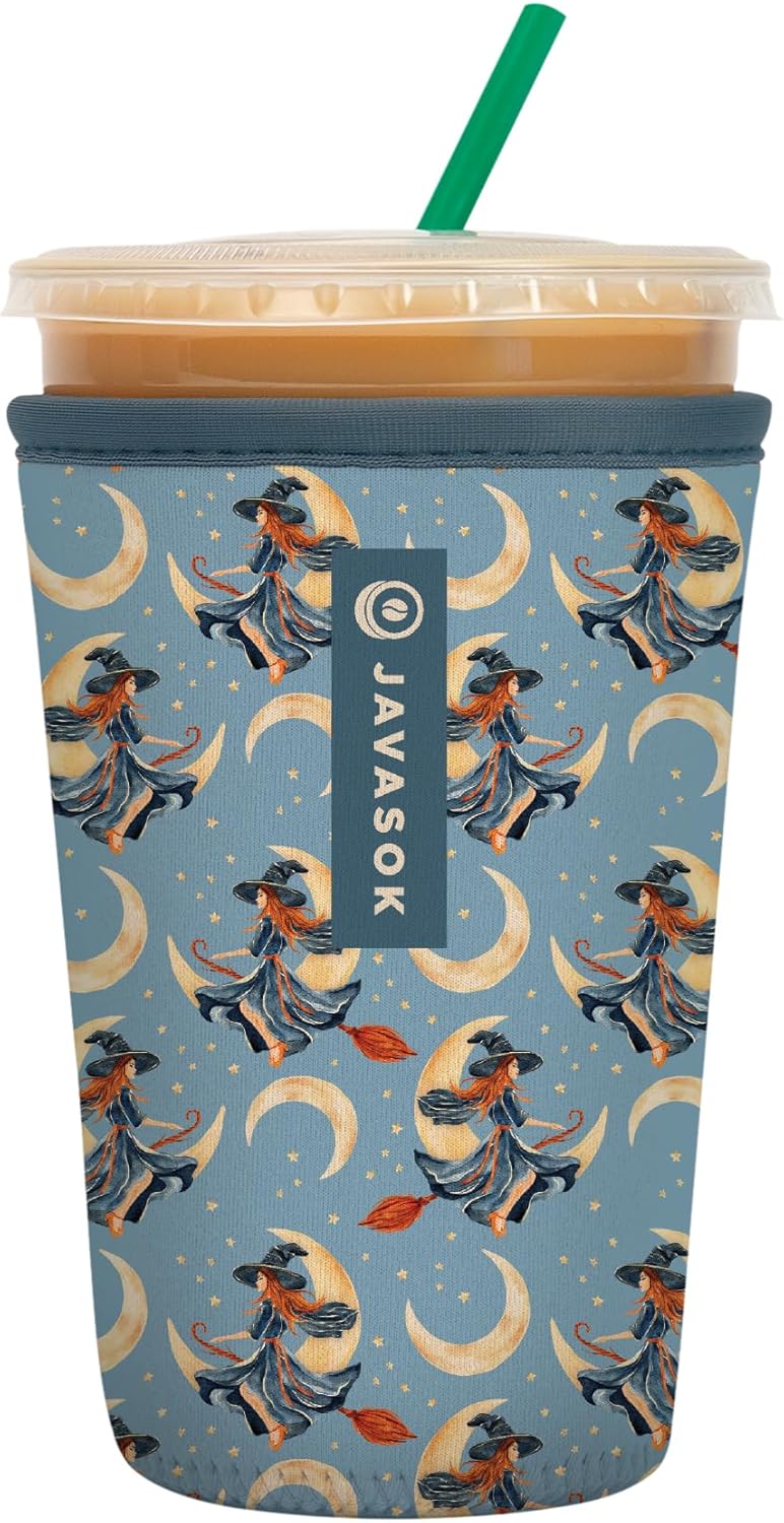 Sok It JavaSok Iced Coffee & Cold Soda Insulated Neoprene Cup Sleeve (Witching Hour, Medium: 22-28oz)