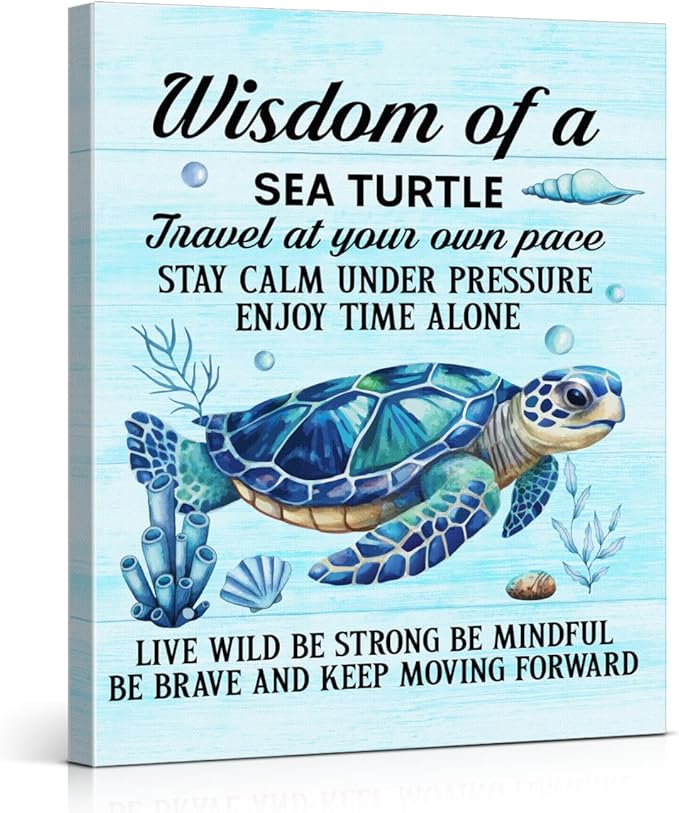 Sea Turtle Wall Art Decor Inspirational Wall Decor Posters Beach Themed by VAHATAN