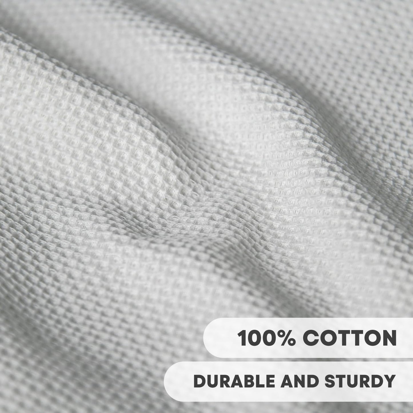 Artoid Mode 100% Cotton Light Grey Waffle Weave Kitchen Dish Cloths, 12x12 Inch Ultra Soft Absorbent Quick Drying Kitchen Dish Towels Set of 6