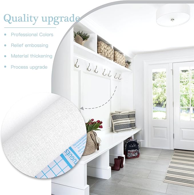 Dimoon 17.7''x393'' Peel and Stick Wallpaper White Contact Paper - Image 6