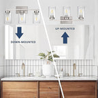 3-Light Bathroom Vanity Light, Modern Brushed Nickel Wall Lights - Image 5