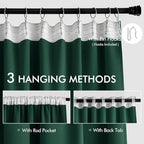 MIULEE Christmas Hunter Green Back Tab Blackout Curtains 108 Inch Long 2 Panels - Image 3