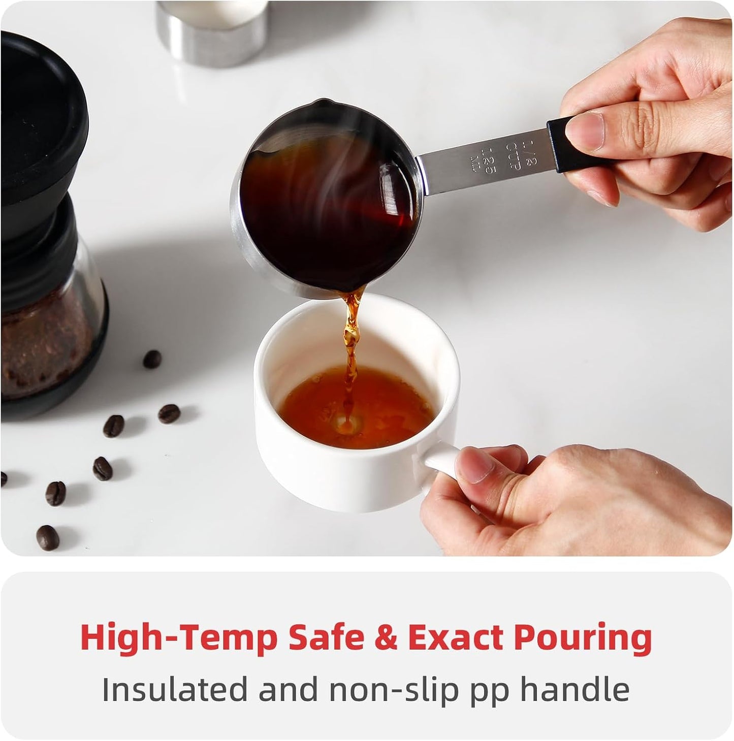 Magnetic Stainless Steel Measuring Cups & Spoons Set – 8-Piece Stackable Set with Engraved Measurements – Dishwasher Safe Baking Essentials