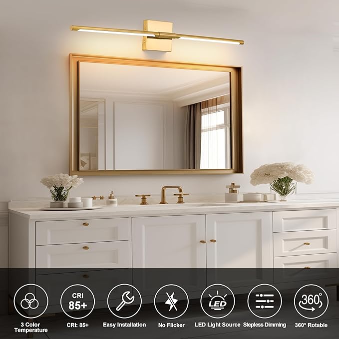 Morauroral Gold Rechargeable Wall Sconces Set of 2, 10000mAh Battery Operated - Image 3