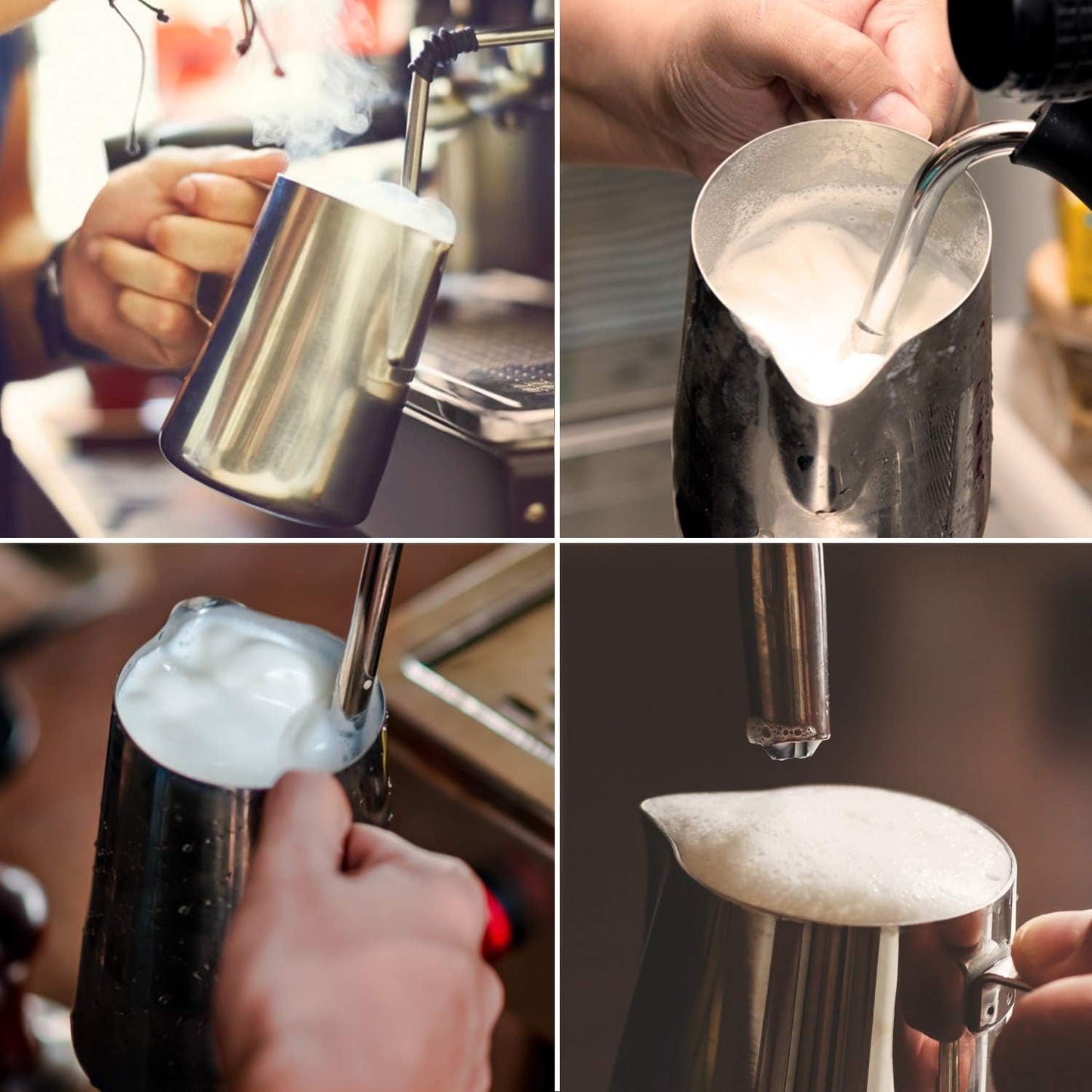 32oz Milk Frothing Pitcher, Stainless Steel Espresso Latte Cup Steaming Pitcher Creamer Cup, Milk Frother Cup Espresso Machine Accessories Barista Tools Jug for Coffee Cappuccino with Latte Art Pen