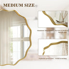 VooBang Gold Scalloped Circle Mirror, Hanging Leaning - Image 3