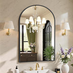 Sweetcrispy 24"x36" Arch Black Bathroom Wall Mirror, Metal Frame Vanity Mirror by Sweetcrispy