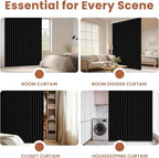 AJAZZ Blackout Accordion Door Curtain 98"x106" Black - Image 5