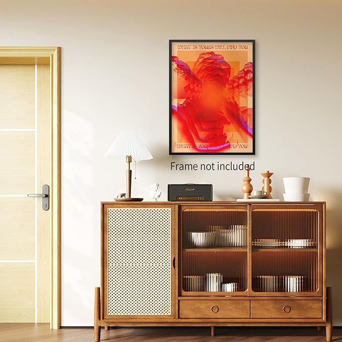 Medpol Retro Hippie Trippy Posters Vintage Red 70s 80s Wall Art Trendy Face Eye - Image 3