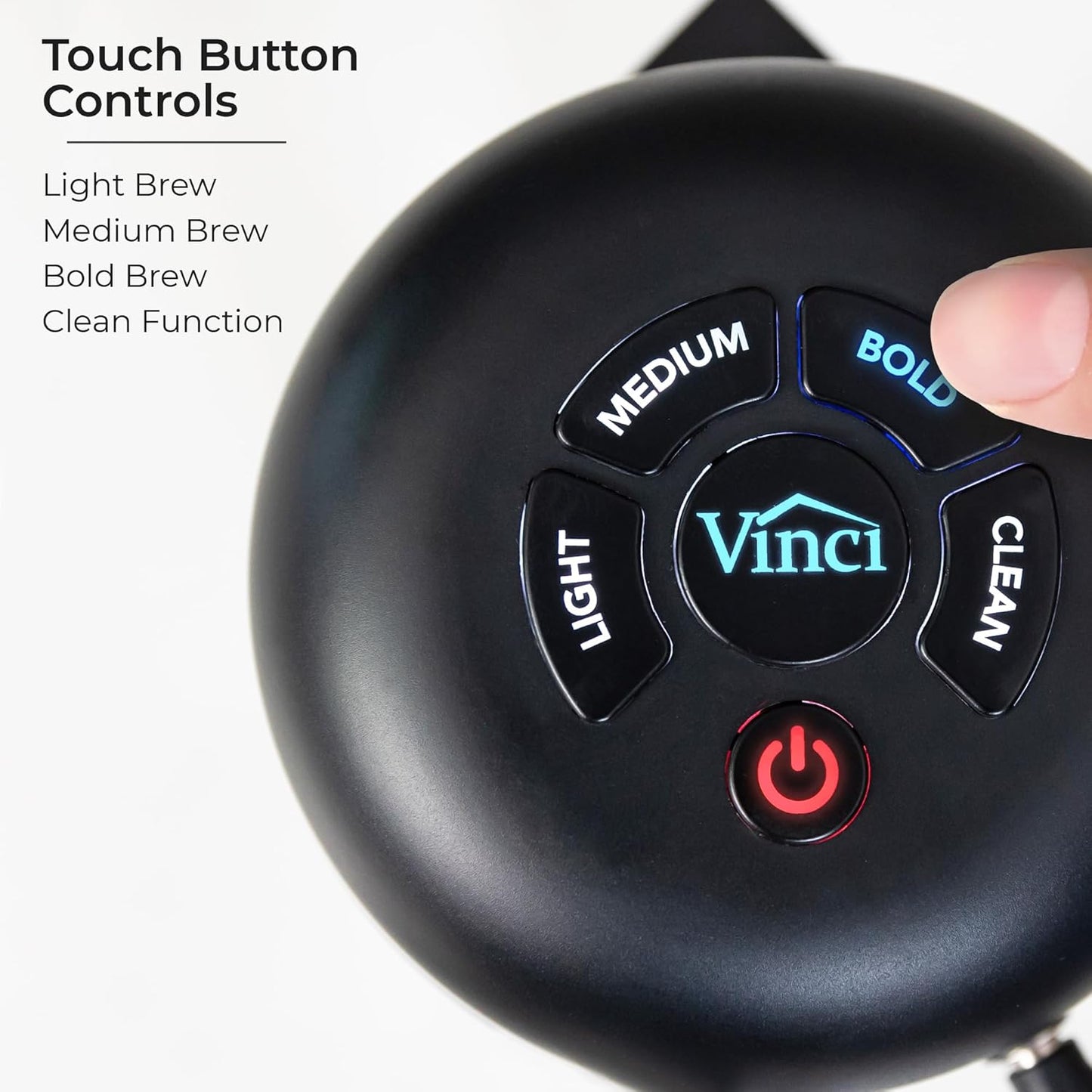 VINCI Express2 Electric Cold Brew Coffee Maker: 37 oz., Fast, Customizable, Low-Acid Brews with Patented Circle Flow Technology Digital Controls, 3 Brew Settings, Self-Cleaning Function