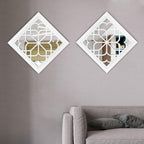 Wocred Set of 2 Mirrors Square Wall Mirror, Gorgeous Rustic Farmhouse Accent - Image 2