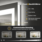 Briivue 68x38 Inch LED Bathroom Mirror - Image 3