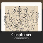 Framed Matisse Neutral Wall Art, Abstract Modern Minimalist Botanical Prints - Image 8