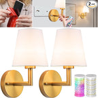 Vimhou Peel and Stick Wall Sconces, Stick On Wall Sconce Set of 2, Battery by Vimhou