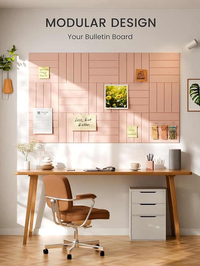 Bumusty Large Cork Board Alternative-48 x 36" Felt Bulletin Board Tiles - Image 6