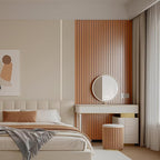 YLL YLL PVC Slat Wall Panel Peel and Stick 118"x 15.7" Faux Walnut Wood Grain - Image 5