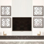 Wocred Set of 4 Mirrors Square Wall Mirror, Gorgeous Rustic Farmhouse Accent - Image 5