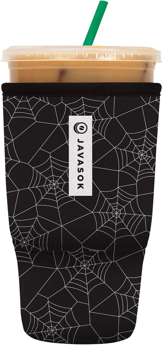 Sok It JavaSok Iced Coffee & Cold Soda Insulated Neoprene Cup Sleeve (Spidey Sense, Large: 30-32oz)