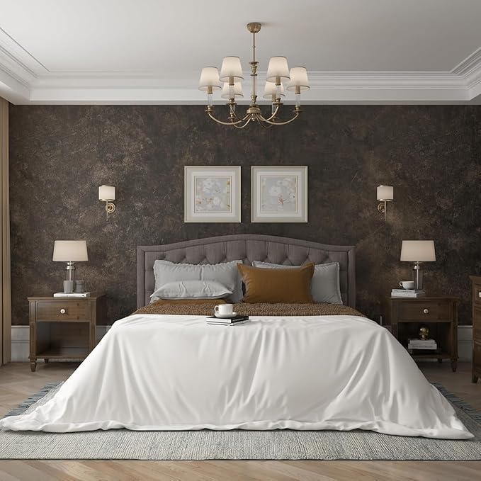 3yecao 31"×157" Big Roll Wide Thick Dark Brown Tan Grey Concrete Wallpaper Peel - Image 5