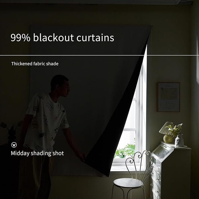 AJAZZ self Adhesive Portable 100% Blackout Curtains Simple and Easy to - Image 5