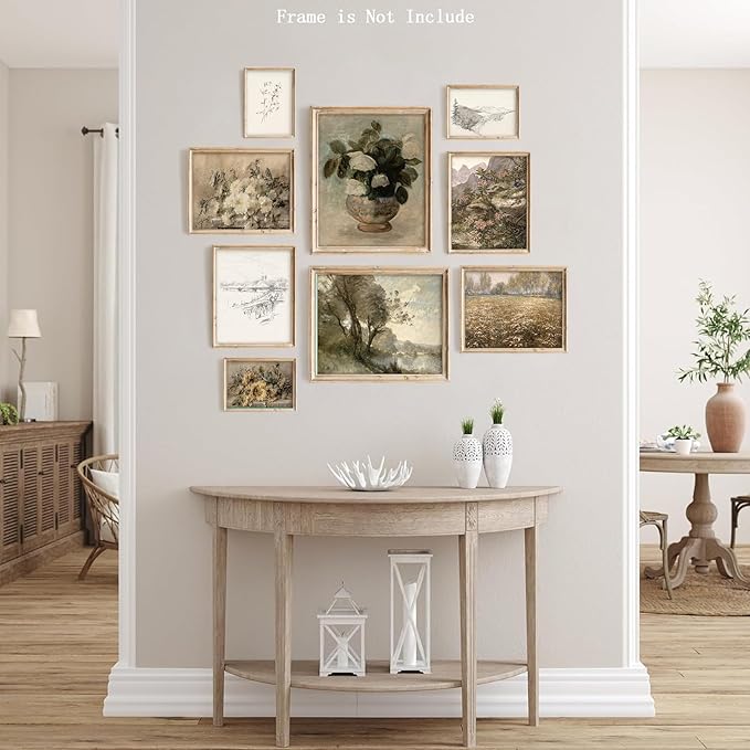 9Pcs Vintage Wall Art Decor Prints Neutral Gallery Farmhouse Wall Decor Nature - Image 4