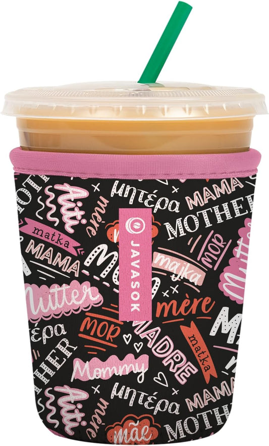 Sok It JavaSok Iced Coffee & Cold Soda Insulated Neoprene Cup Sleeve (Mom Love, Small: 16-20oz)