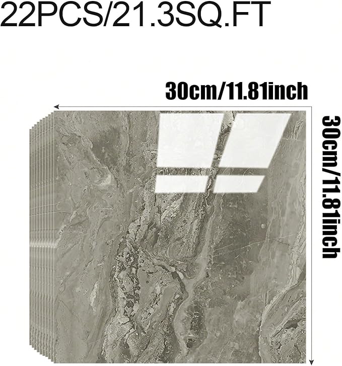 Chejiaye 22pcs Marble Peel and Stick Backsplash Waterproof Washroom Wall Panels - Image 4