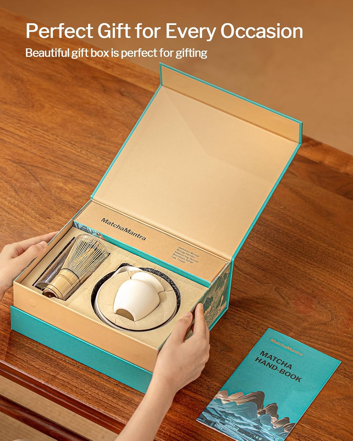 Artisan Matcha Whisk Set - 8 Pcs Premium Matcha Set with Bowl (Chawan), Bamboo Whisk & Tools | Matcha Kit for Making Breakfast/Latte | Gift for Matcha Lovers (White)