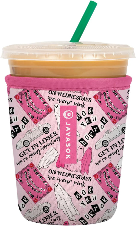 Sok It JavaSok Iced Coffee & Cold Soda Insulated Neoprene Cup Sleeve (She Doesn't Even Ghost Here, Small: 16-20oz)
