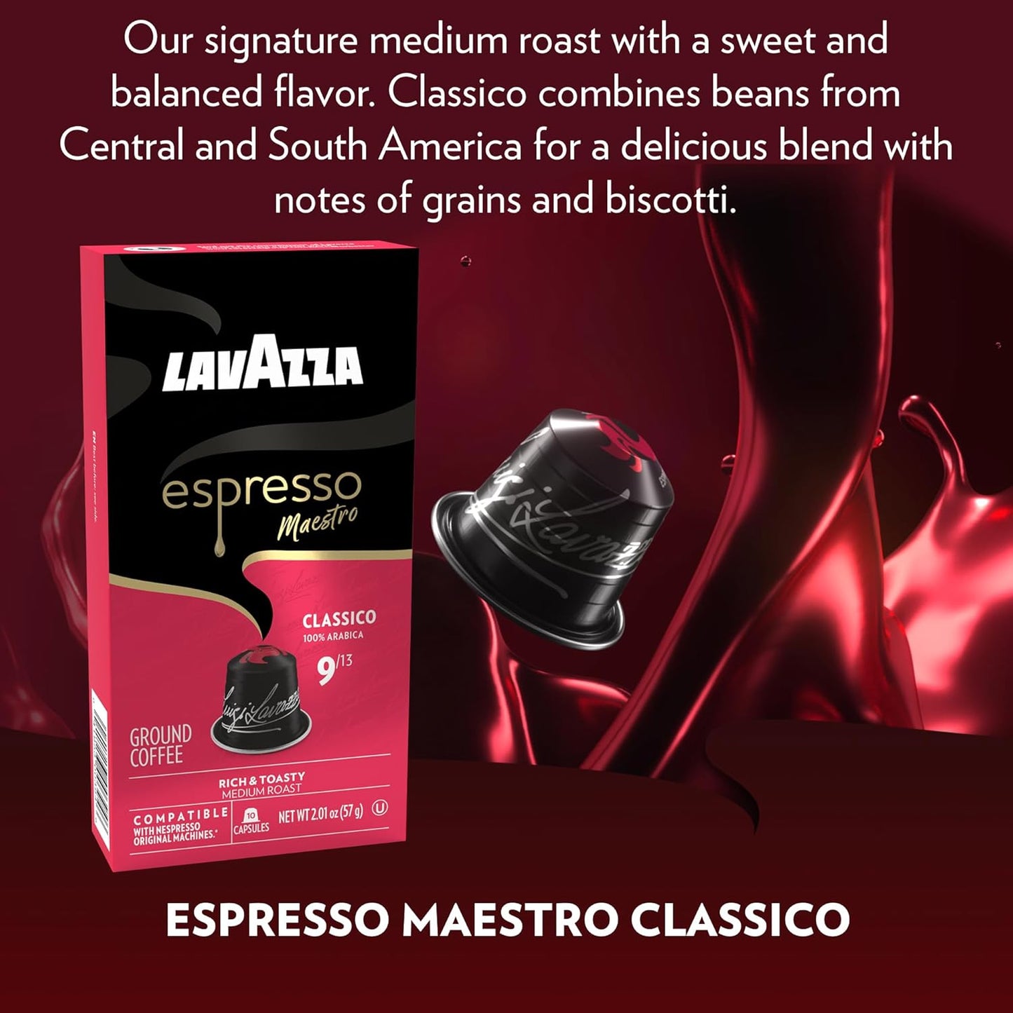 Lavazza Espresso Variety Pack of Aluminum Capsules Compatible with Nespresso* Original Machines, Contains Light, Medium, and Dark Espresso Roast (60 Capsules)