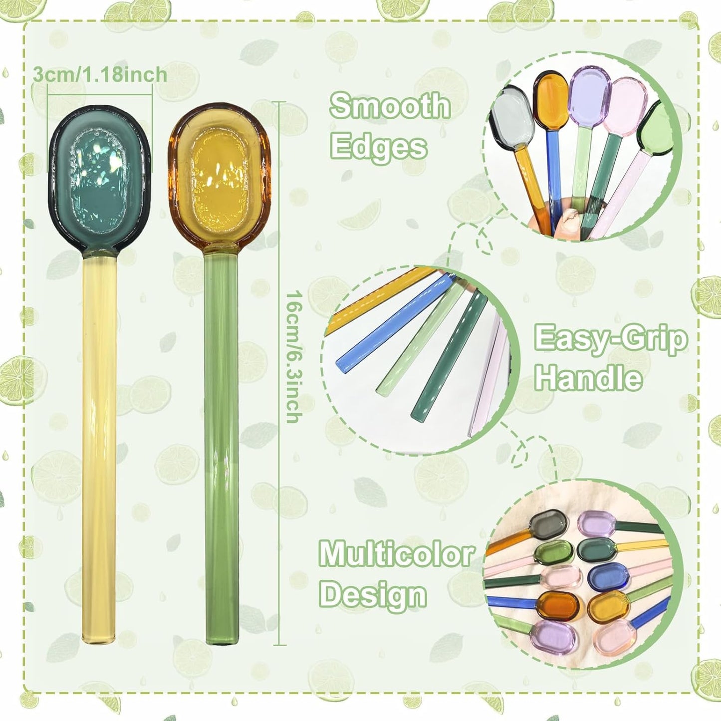 5 Pieces Coffee Spoons, Glass Coffee Stirring Spoon, Espresso Stirring Spoon, Coffee Teaspoons, 6inch Coffee Stirrers for Tea Cocktail Milkshake Cold Drink Home Bar Party