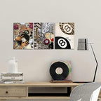 Fashion Cheetah Wall Art Set of 3 Leopard Wall Decor Pictures Lucky 8 Ball - Image 2