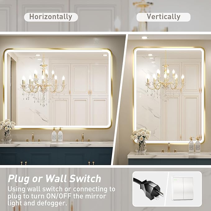 48x36 Inch LED Bathroom Mirror - Image 6