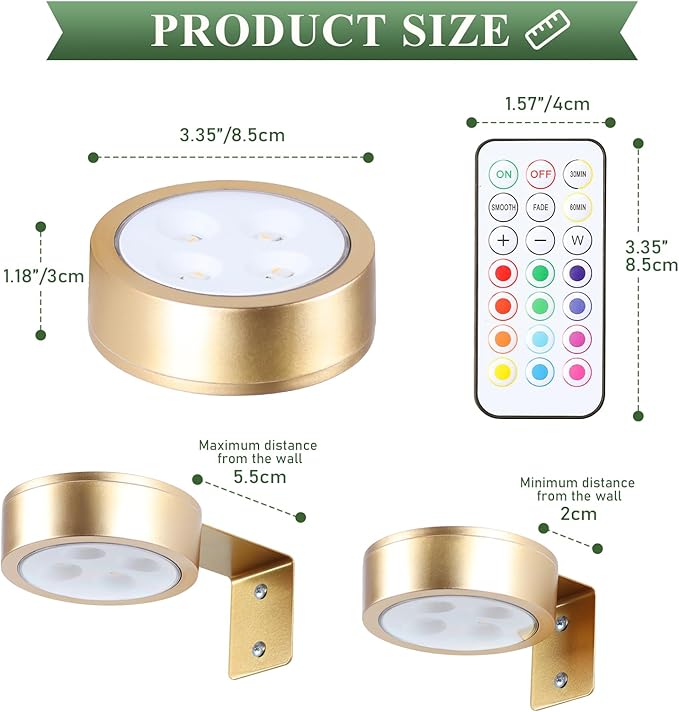 4-Pack Picture Light Battery Operated Painting Lights, 13 Color RGB Magnetic - Image 4