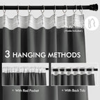 MIULEE Grey Back Tab Blackout Curtains 72 Inch Length 2 Panels Set - Image 3