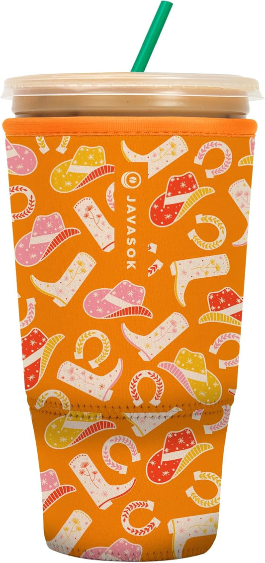 Sok It JavaSok Iced Coffee & Cold Soda Insulated Neoprene Cup Sleeve (Cowgirl Couture, XXLarge: 44-48oz)